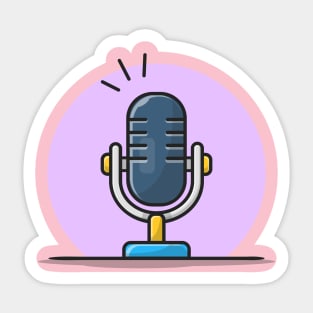 Microphone Cartoon Vector Icon Illustration Sticker